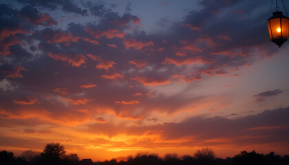 Fototapeta premium Sunset background or soft lantern lights. 