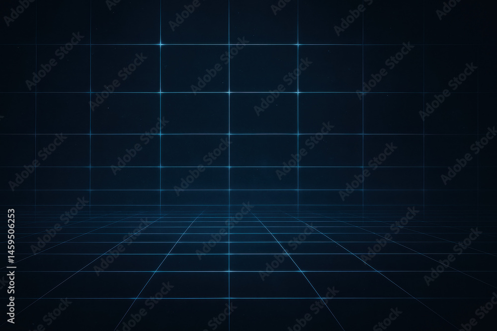 Poster this digital grid scene embodies strategy and decision as the glowing lines illustrate a surface inn