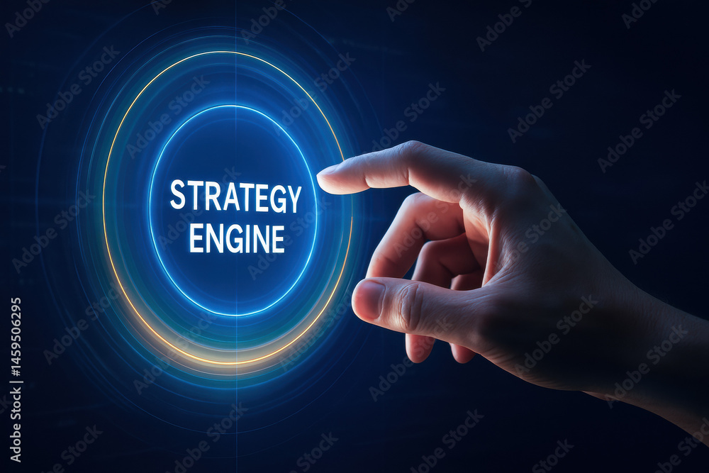 Aufkleber a business engages with an innovative digital interface illustrating strategic decision-making and d