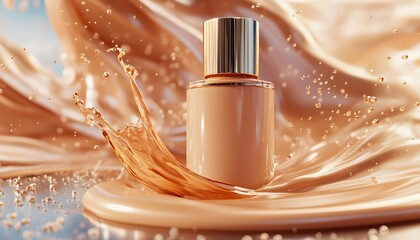 A sophisticated depiction of liquid foundation in motion.