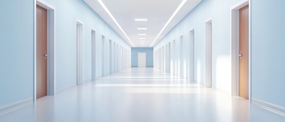 Obraz premium Long corridor with doors