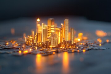 Digital city with light