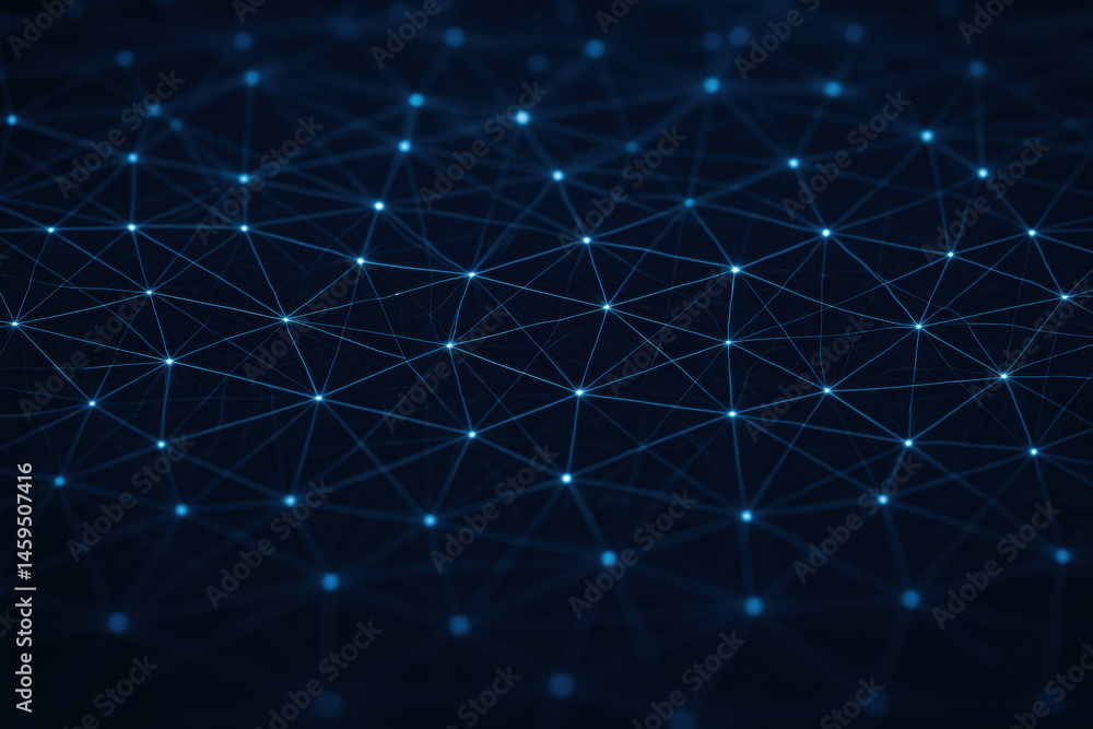 Poster an innovative network symbolizes growth and strategy where interconnected points represent efficient