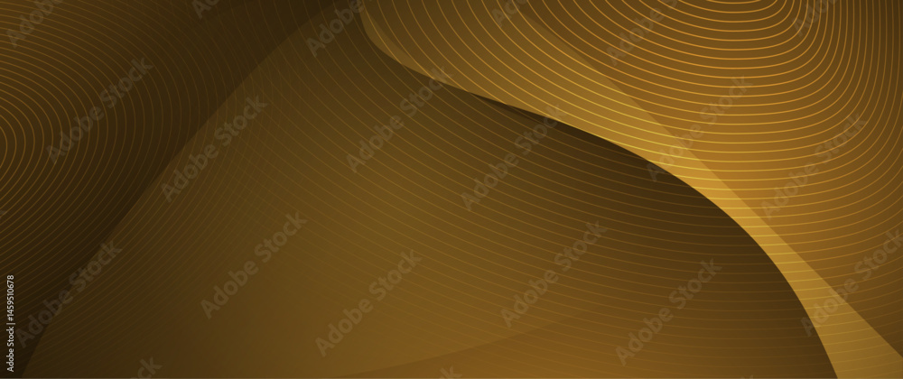 Aufkleber Vector abstract motion of curve lines, light shiny, glow effect. Illustration design. Bright gold wave, wavy line pattern. Element graphic design for technology banner template, wallpaper background
