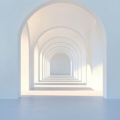 Fototapeta premium White hallway with archways