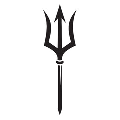 Elegant Trident silhouette, bold and striking – Trident illustration – Minimalist Trident vector – Weapon silhouette

