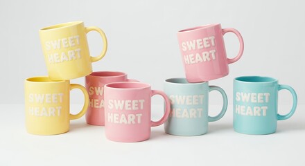 Sweetheart Mugs in Pastel Colors
