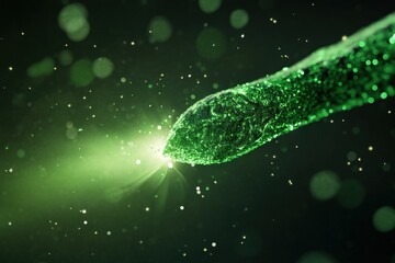 Fototapeta premium Green light and particle formation