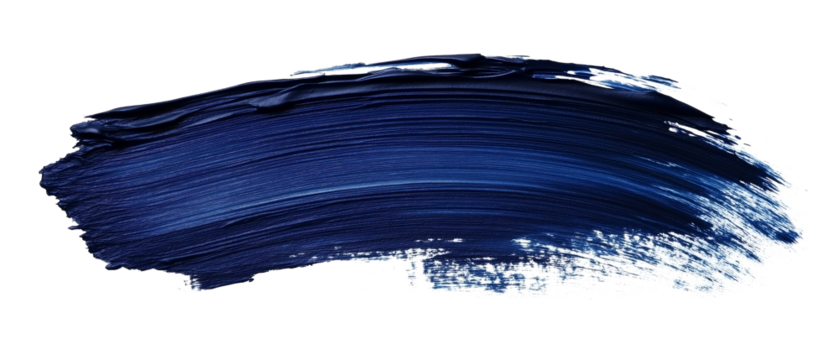 A dark blue brush stroke isolated on a white transparent  background. The brush stroke is thick and has a lot of texture. - Powered by Adobe