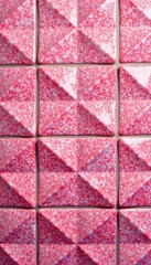 Close-up of textured pink Portuguese tiles, geometric design, pink, Lisbon
