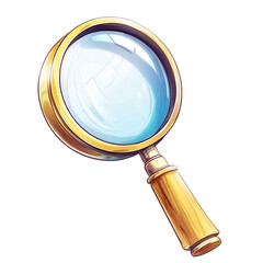 ornate magnifying glass golden handle