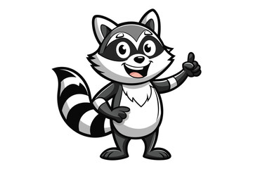 cute raccoon silhouette vector