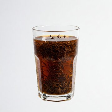 Cold roasted cumin water in a vertical glass