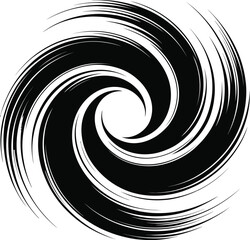 Abstract black and white swirl graphic design element for modern artistic visual concepts