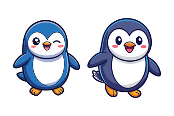 cute penguin silhouette vector