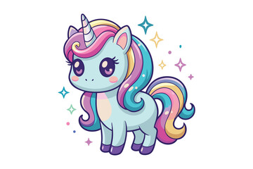 cute unicorn silhouette vector