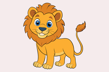 cute lion silhouette vector
