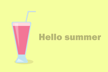 Cocktail hello summer, on a light background,