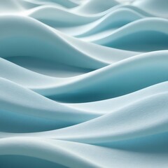 Obraz premium Abstract wavy surface with subtle light and shadow play, resembling soft dunes in a light blue and white palette, suitable for serene or minimalist backgrounds.