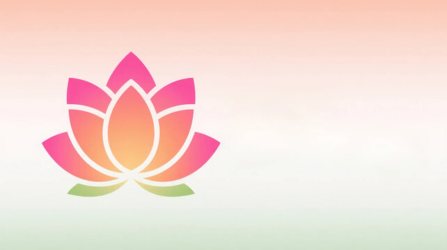 The lotus pattern color gradient represents the purity and spiritual sublimation of yoga, suitable for showcasing the brand identity and spiritual connotation of yoga studios.