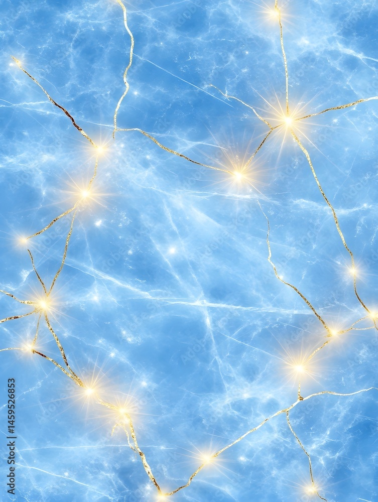 Poster light strings on a blue marble background