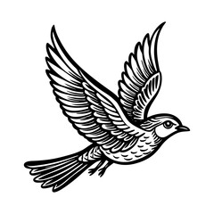 Download Hand Drawn Flying A Bird Vector Art Illustration Eps File For Design.