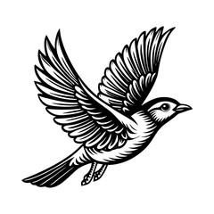 Download Hand Drawn Flying A Bird Vector Art Illustration Eps File For Design.