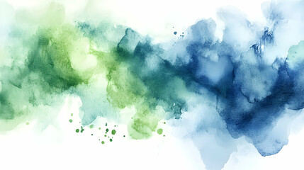 Fototapeta premium Vibrant Watercolor Splash with Green and Blue Hues for Design