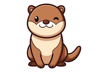 cute otter silhouette vector