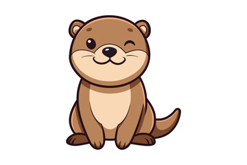 cute otter silhouette vector