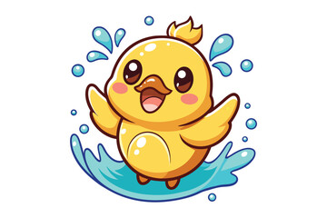 cute duck silhouette vector