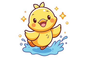 cute duck silhouette vector