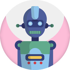 Minimalist SVG icon representing a robot, ideal for AI, automation, robotics, technology, and futuristic design themes.