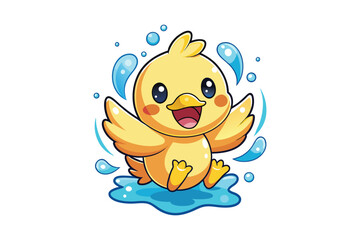 Obraz premium cute duck silhouette vector