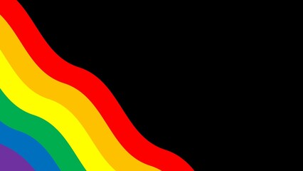 Pride Month animated background illustration of rainbow flag animation with copy space	

