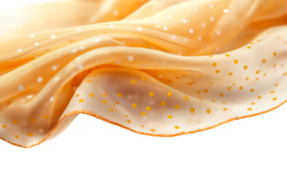 Soft Yellow Fabric with Dotted Patterns for Fashion or Decor Use Isolate on Transparent Background, cutout, png