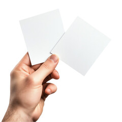 Fototapeta premium hand holding blank white cards