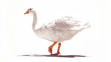 Obraz premium White goose illustration, profile view