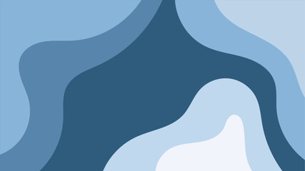Abstract Blue Wavy Pattern With Gradient Shades and Fluid Shapes