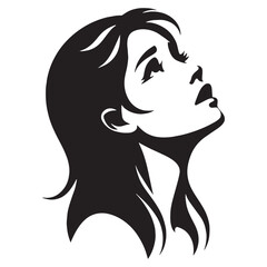 Powerful emotional Begging Face silhouette – Begging Face illustration – Minimalist Begging Face vector – Begging Silhouette

