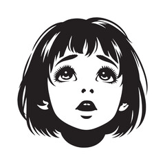 Intense Begging Face silhouette, raw emotion and vulnerability – Begging Face illustration – Minimalist Begging Face vector – Begging Silhouette

