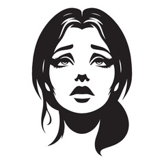 Compelling Begging Face silhouette with expressive features – Begging Face illustration – Minimalist Begging Face vector – Begging Silhouette

