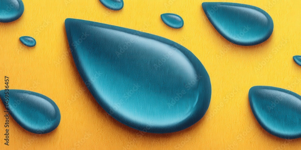 Poster close up of vibrant water droplets resting on a textured golden surface showcasing intricate detail 