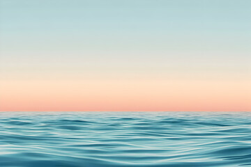 Obraz premium Ocean water meets a colorful sky at sunset creating a serene seascape.