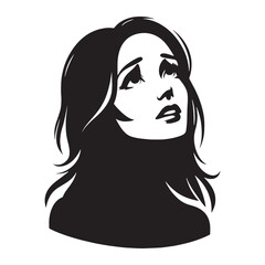 Vulnerable Begging Face silhouette, emotional expression – Begging Face illustration – Minimalist Begging Face vector – Begging Silhouette

