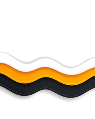 Abstract wavy lines in black, orange, and white