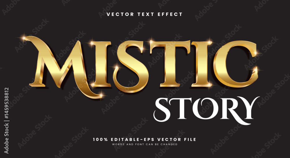 Poster mistic story 3d editable text effect template suitable for modern style design