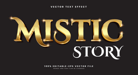 Mistic story 3d editable text effect Template Suitable for modern style design