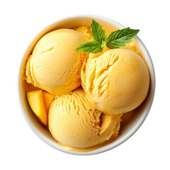 mango ice cream scoops dessert