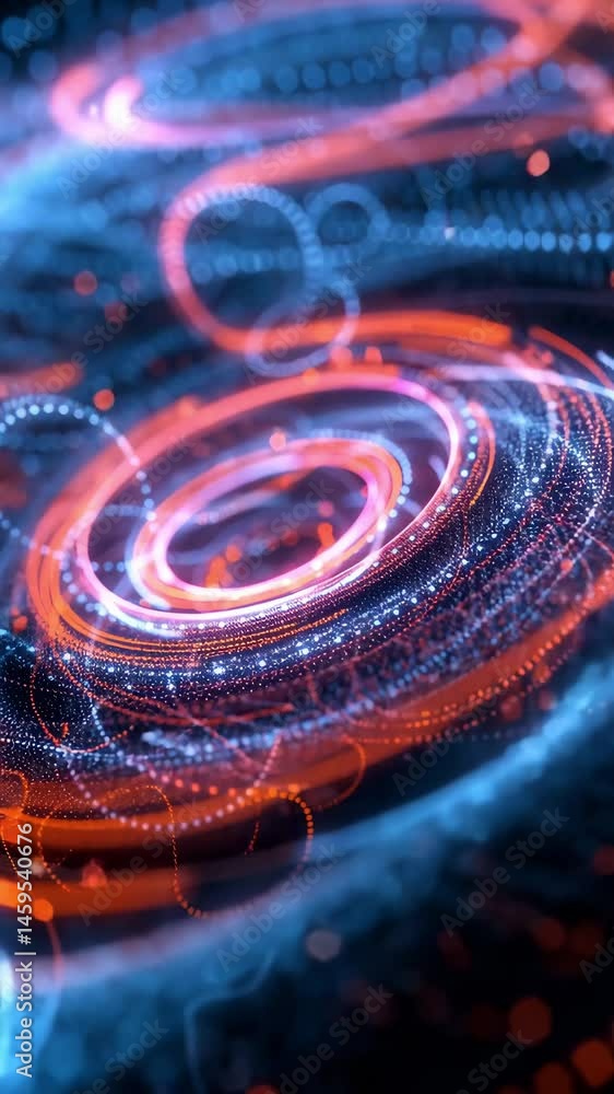 Poster exploration of swirling colors and lights in a mesmerizing abstract digital creation